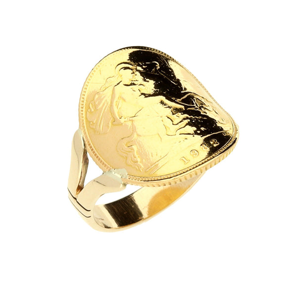 1982 Bent-Over Half Sovereign Ring - 6.20g