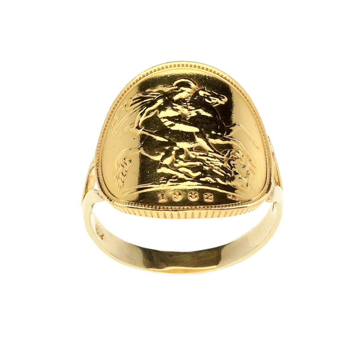 1982 Bent-Over Half Sovereign Ring - 6.10g