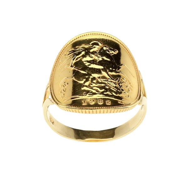 1982 Bent-Over Half Sovereign Ring - 6.10g