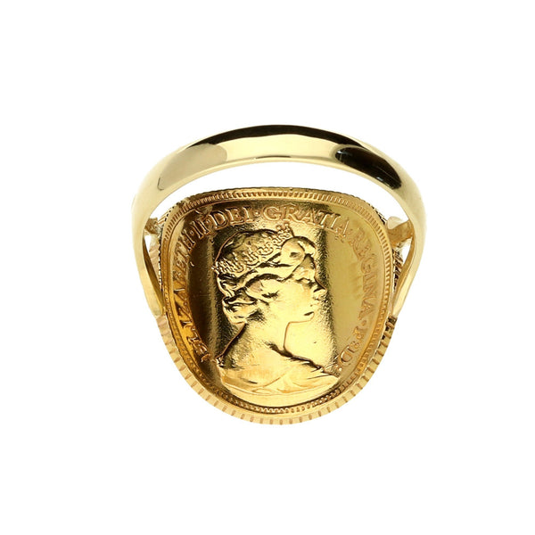 1982 Bent-Over Half Sovereign Ring - 6.10g
