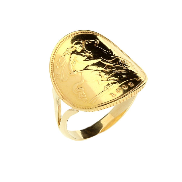 1982 Bent-Over Half Sovereign Ring - 6.10g