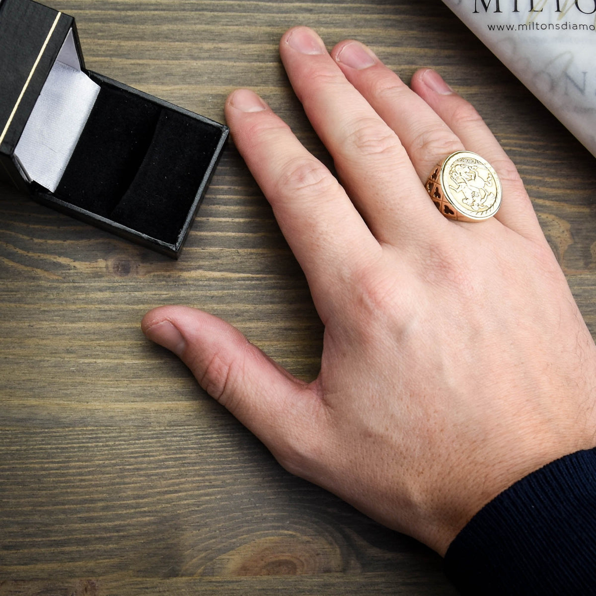 9ct Yellow Gold St George Ring - 8.9g