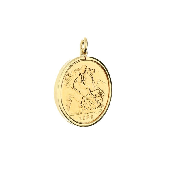 1982 Gold Half-Sovereign Pendant - 4.7g