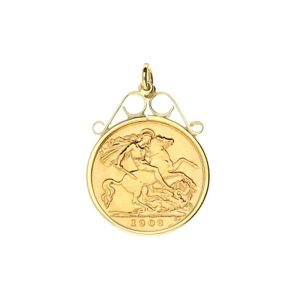1908 Gold Half-Sovereign Pendant - 4.9g