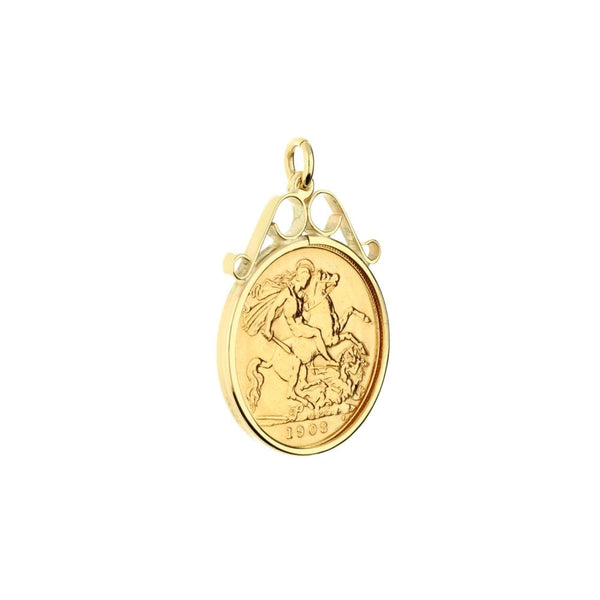 1908 Gold Half-Sovereign Pendant - 4.9g