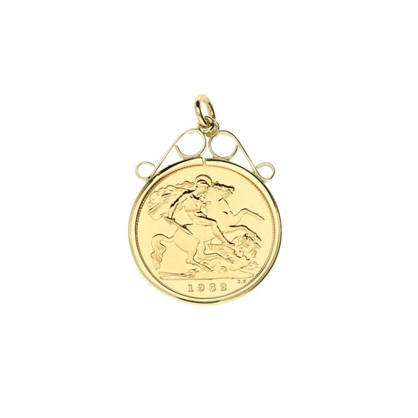 1982 Gold Half-Sovereign Pendant - 4.9g