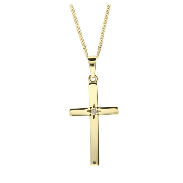 9ct Yellow Gold Cross and 24” Chain - 7.0g