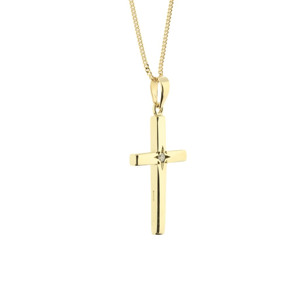 9ct Yellow Gold Cross and 24” Chain - 7.0g