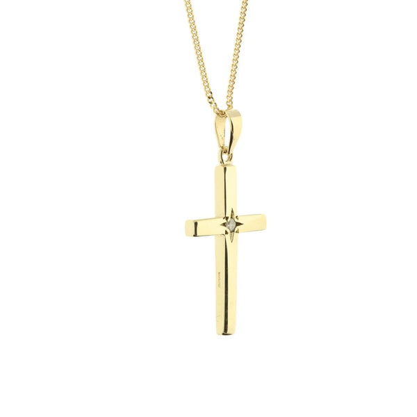 9ct Yellow Gold Cross and 24” Chain - 7.0g