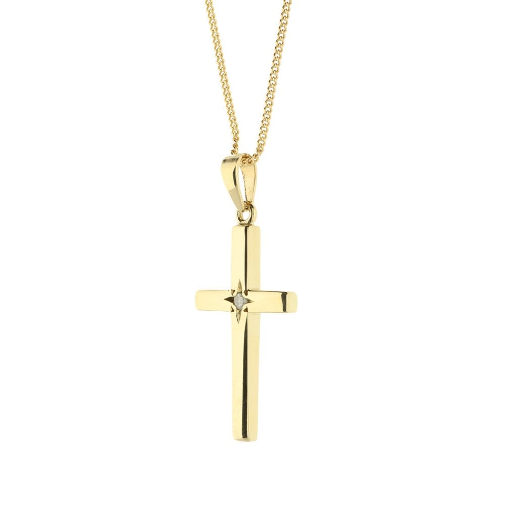 9ct Yellow Gold Cross and 24” Chain - 7.0g