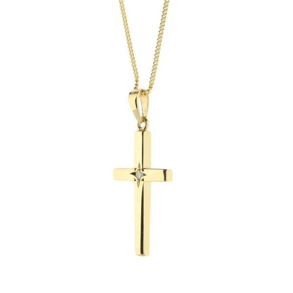 9ct Yellow Gold Cross and 24” Chain - 7.0g