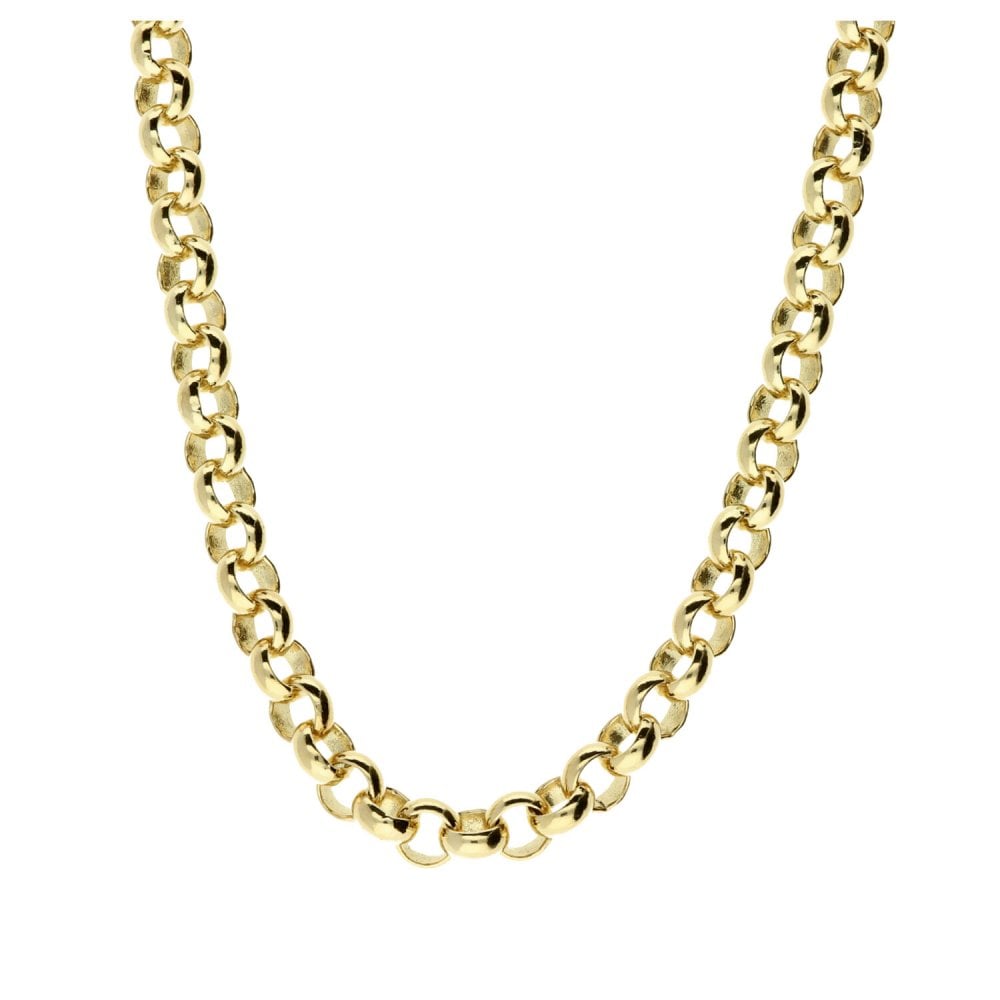9ct yellow gold belcher chain - 55.7g