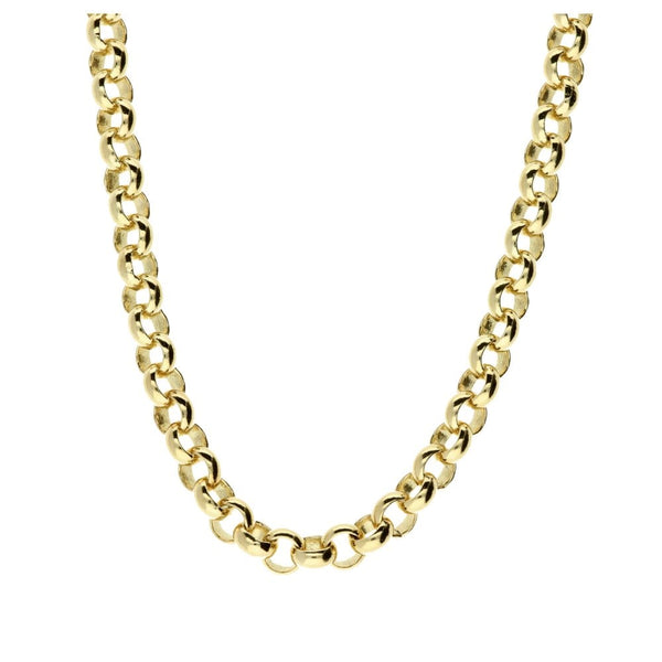 9ct yellow gold belcher chain - 55.7g