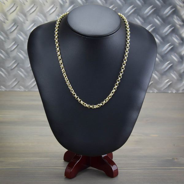 9ct yellow gold belcher chain - 55.7g