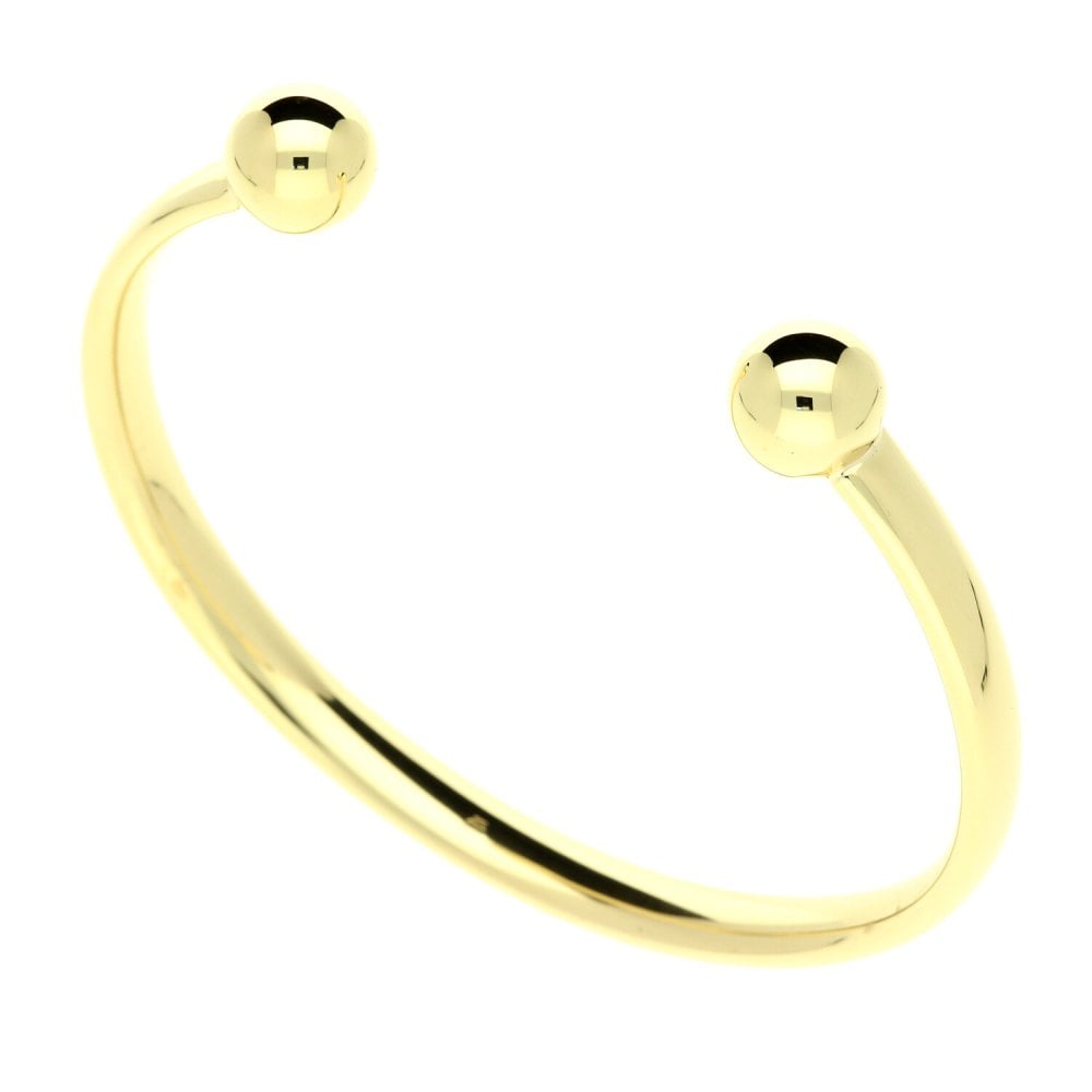 Mens 9ct Yellow Gold Torque Bangle - 34.2g