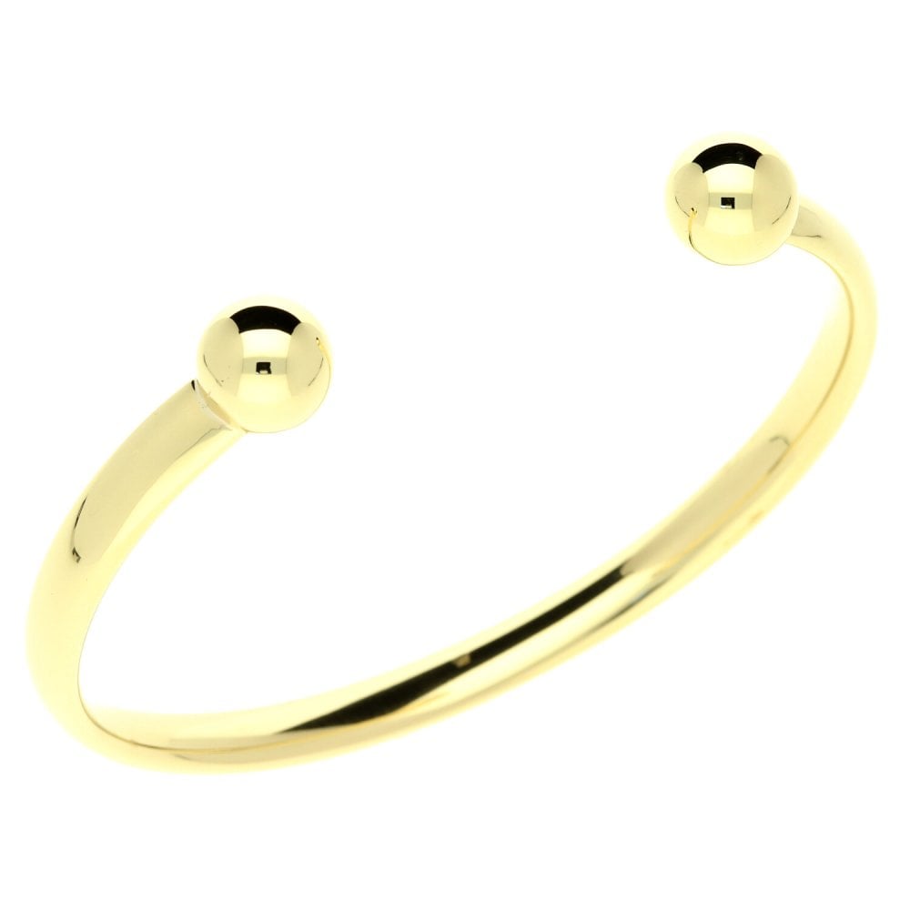 Mens 9ct Yellow Gold Torque Bangle - 34.2g