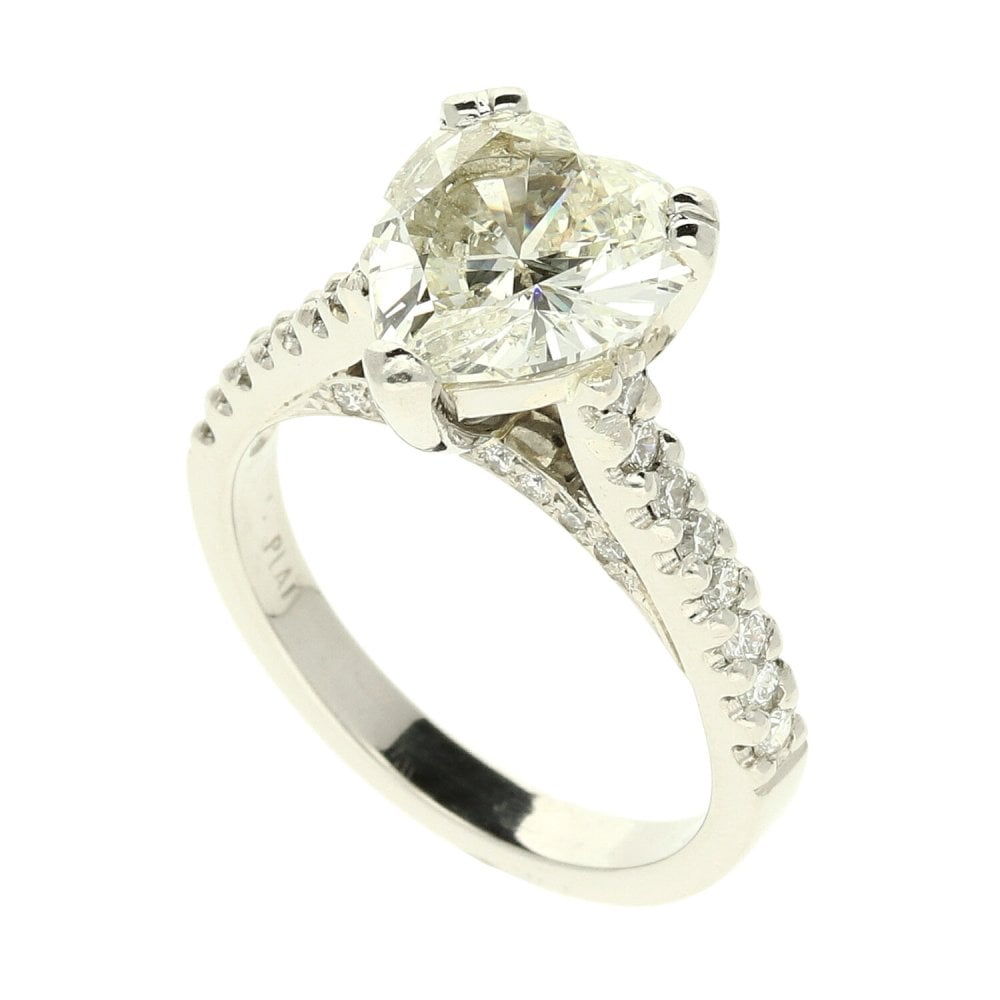 Platinum Heart Cut Diamond Engagement Ring - 3.02ct