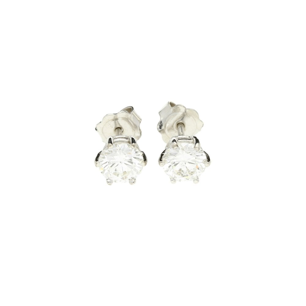 18ct White Gold Diamond Stud Earrings - 2.00ct