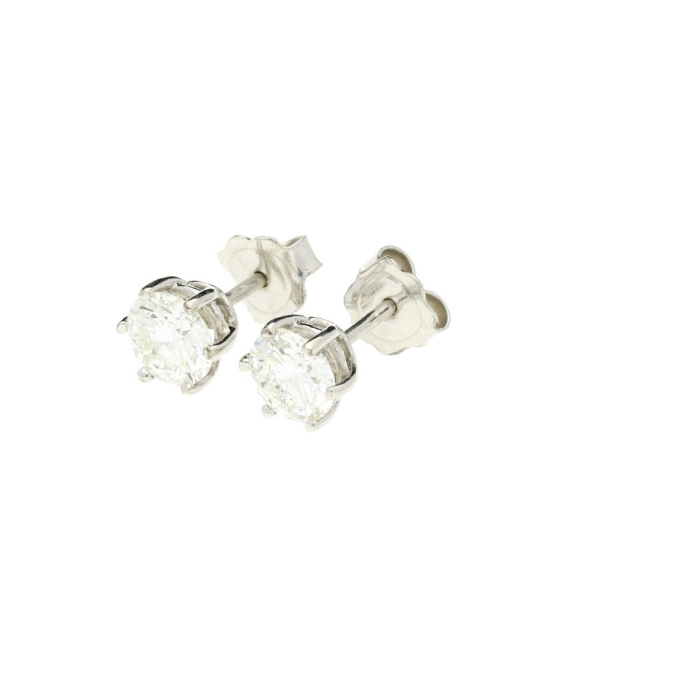 18ct White Gold Diamond Stud Earrings - 2.00ct