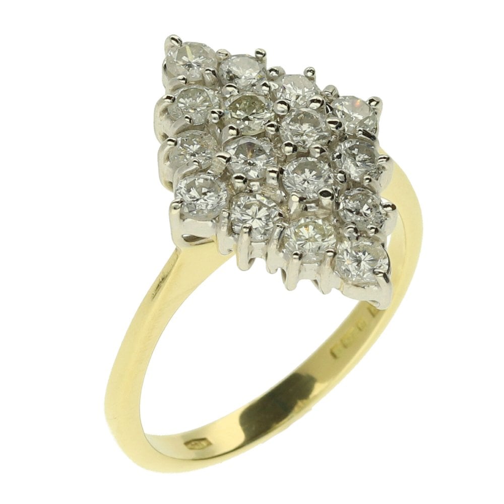 18ct Gold Diamond Cluster Ring - 1.00ct