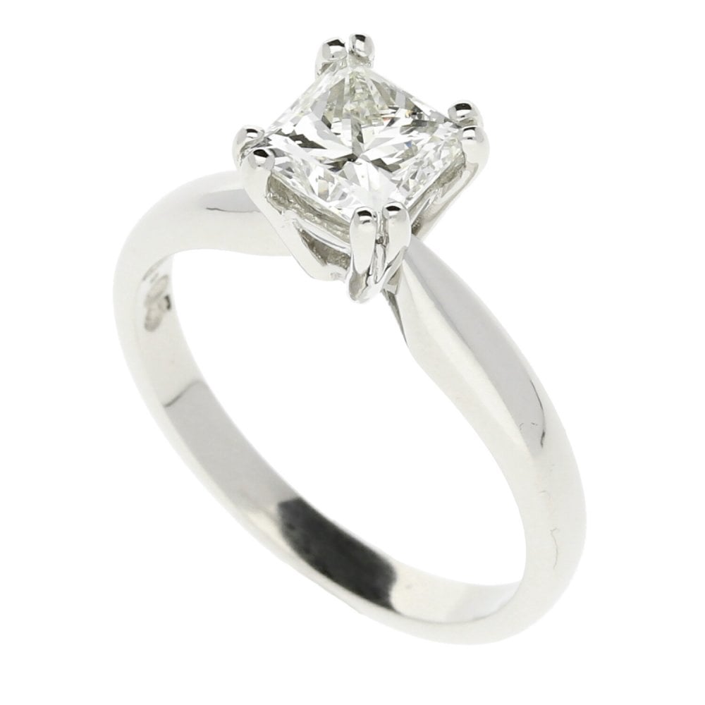 Platinum Princess Cut Diamond Engagement Ring - 1.05ct