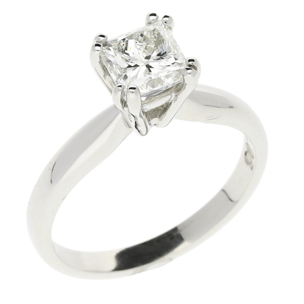 Platinum Princess Cut Diamond Engagement Ring - 1.05ct