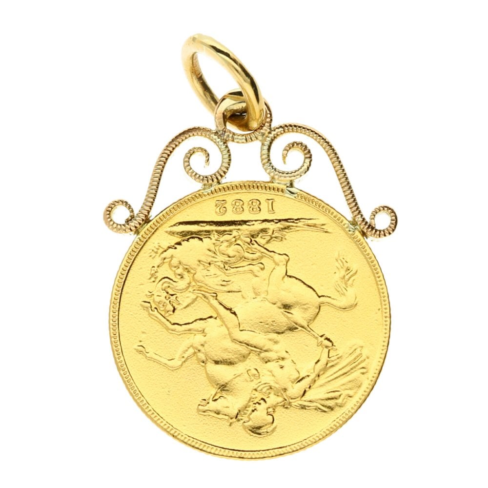 1882 Gold Full-Sovereign Pendant - 9g