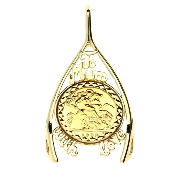 1982 Gold Half-Sovereign Pendant - 10.6g