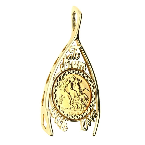 1982 Gold Half-Sovereign Pendant - 10.6g