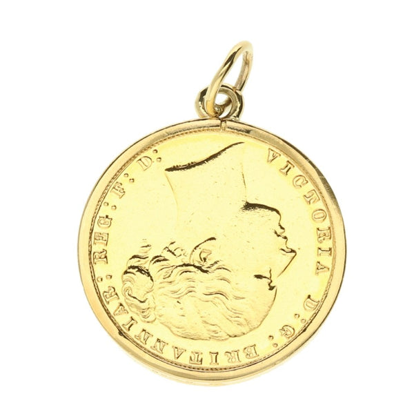 1876 Gold Full-Sovereign Pendant - 8.8g