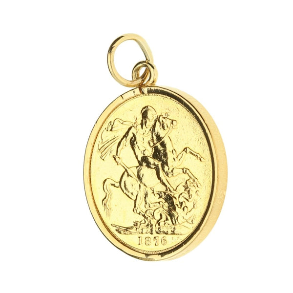 1876 Gold Full-Sovereign Pendant - 8.8g