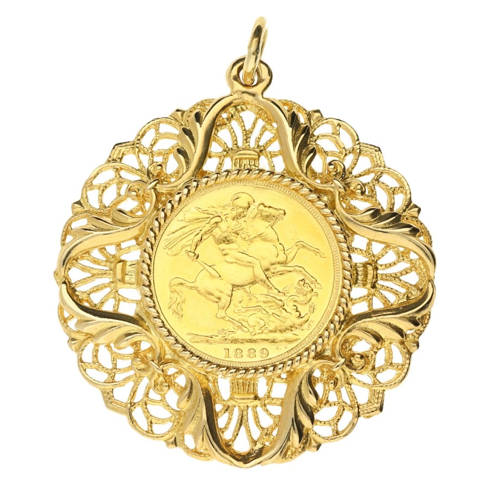 1889 Gold Full-Sovereign Pendant - 17.9g