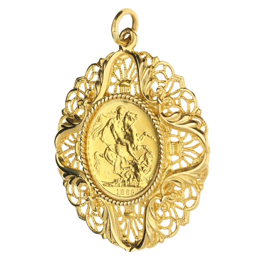 1889 Gold Full-Sovereign Pendant - 17.9g