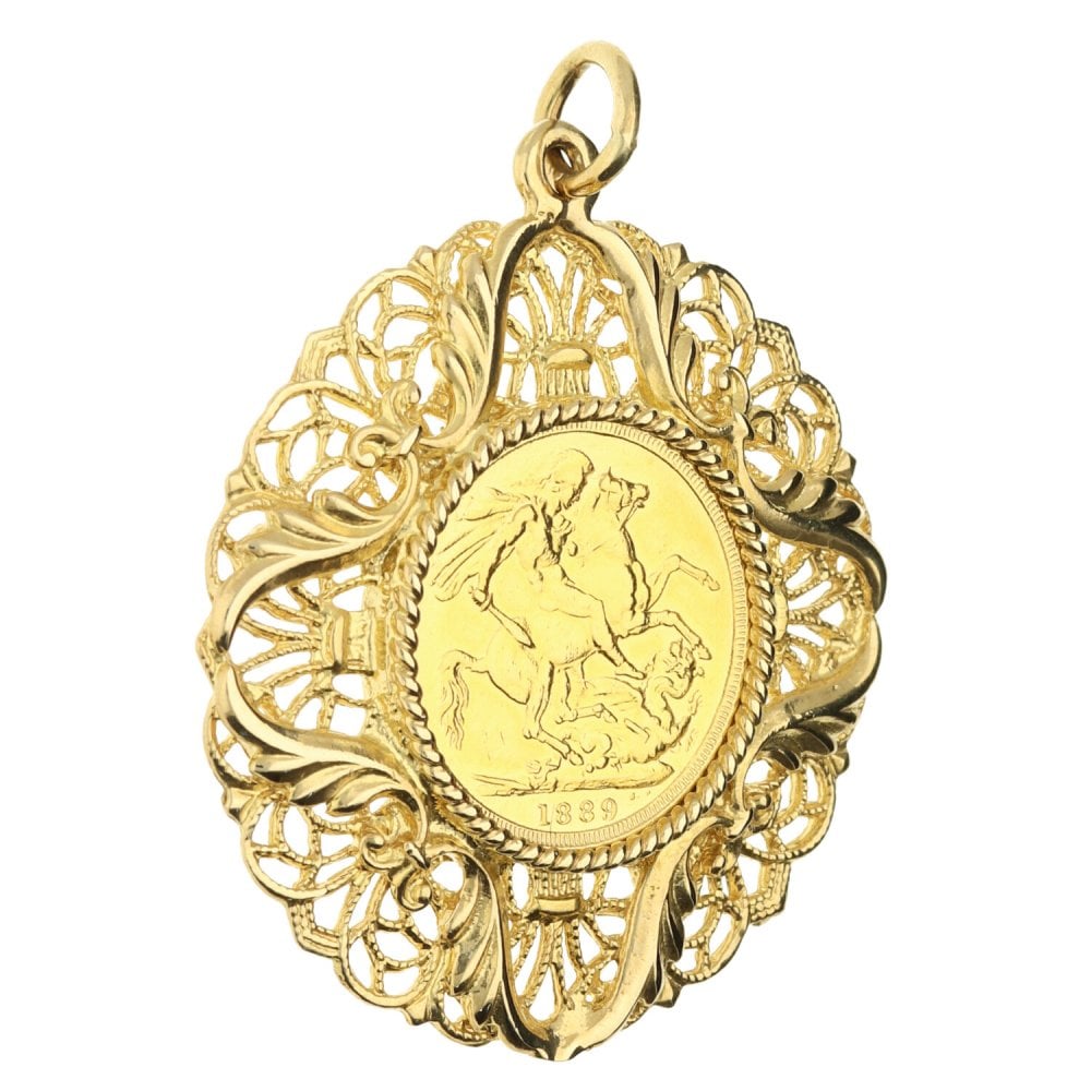 1889 Gold Full-Sovereign Pendant - 17.9g