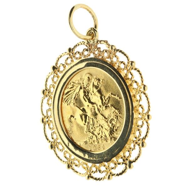 1964 Gold Full-Sovereign Pendant - 12g