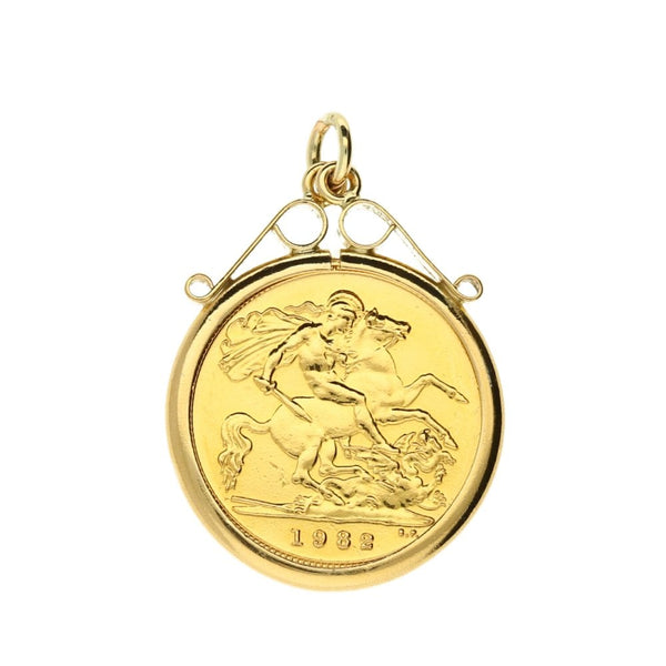 1982 Gold Half-Sovereign Pendant - 5.2g