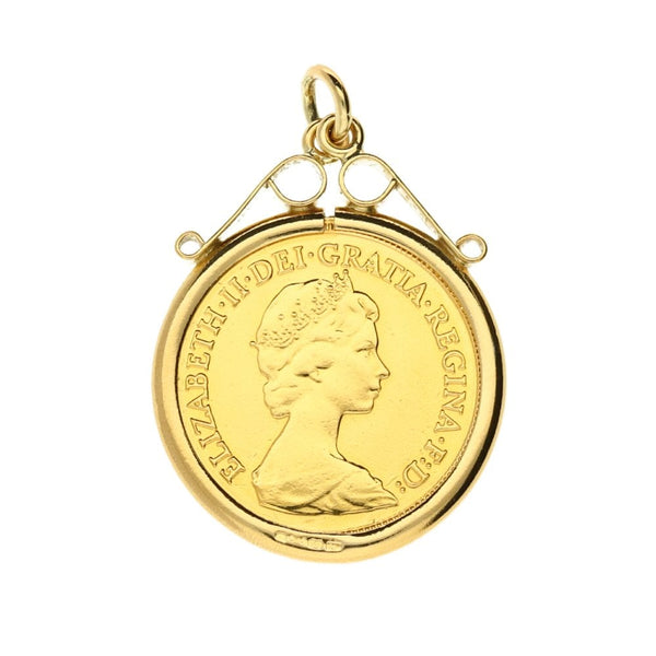 1982 Gold Half-Sovereign Pendant - 5.2g