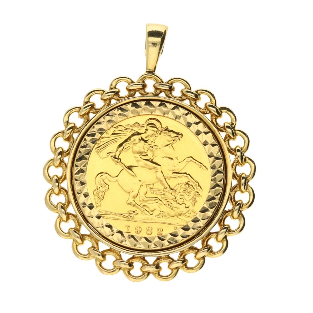 1982 Gold Half-Sovereign Pendant - 7.3g