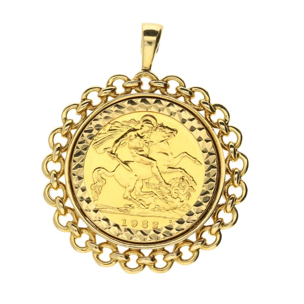 1982 Gold Half-Sovereign Pendant - 7.3g