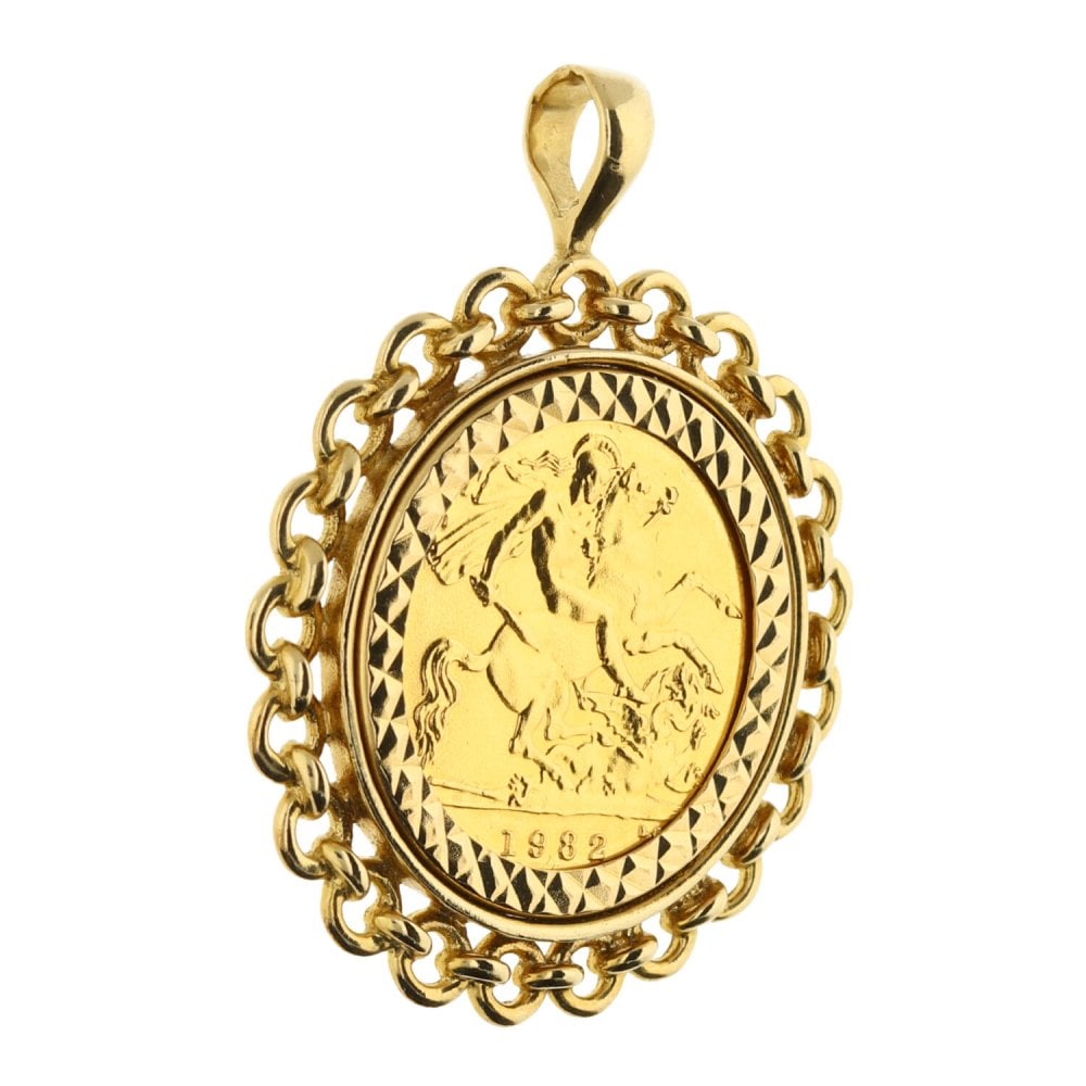 1982 Gold Half-Sovereign Pendant - 7.3g