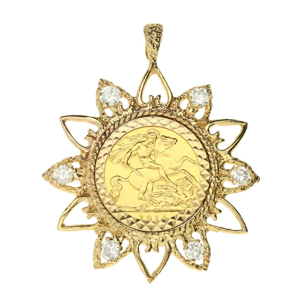 1914 Gold Half Sovereign Pendant - 10.3g