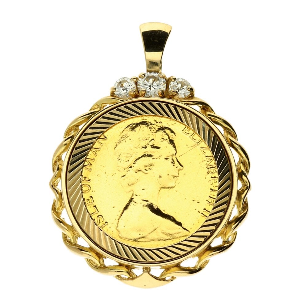 Gold Isle Of Man Coin Pendant 7.4g