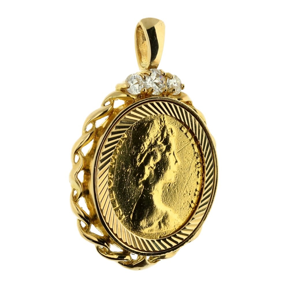 Gold Isle Of Man Coin Pendant 7.4g