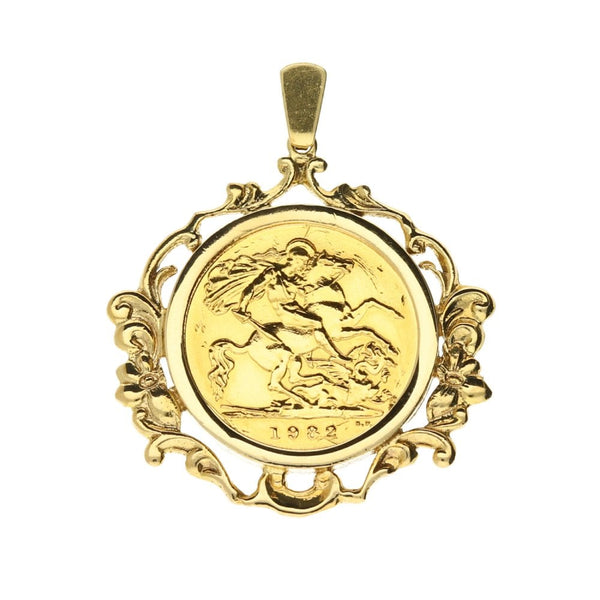 1982 Gold Half-Sovereign Pendant - 6.5g