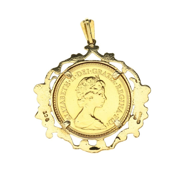 1982 Gold Half-Sovereign Pendant - 6.5g