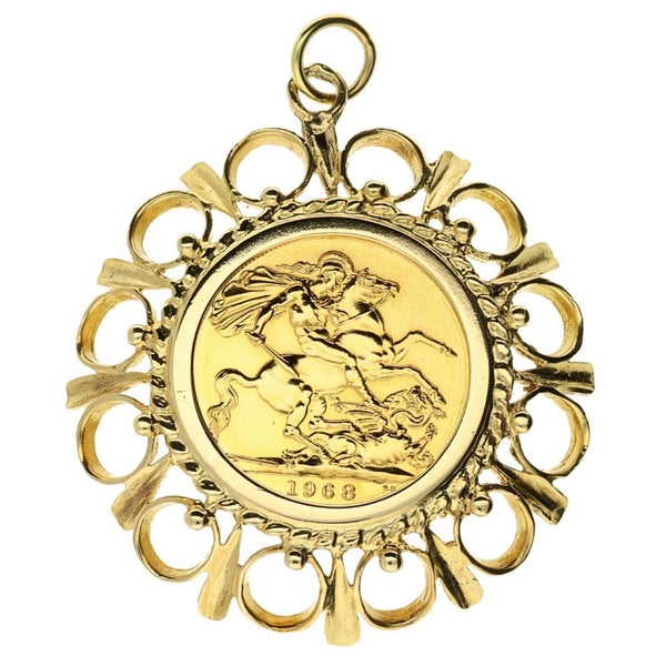 1968 Gold Full-Sovereign Pendant - 13g
