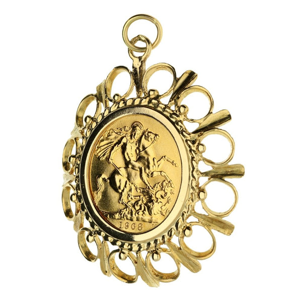 1968 Gold Full-Sovereign Pendant - 13g