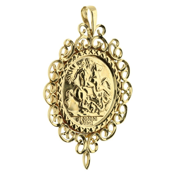 9ct Gold St George Pendant - 3.8g