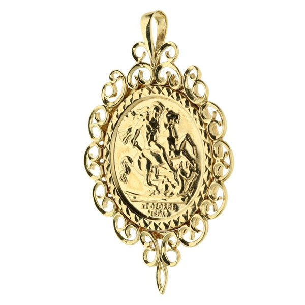 9ct Gold St George Pendant - 3.8g