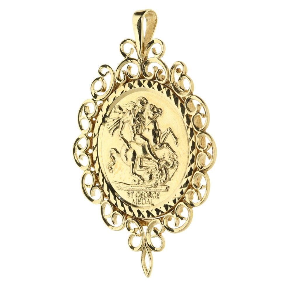 9ct Gold St George Pendant - 3.9g